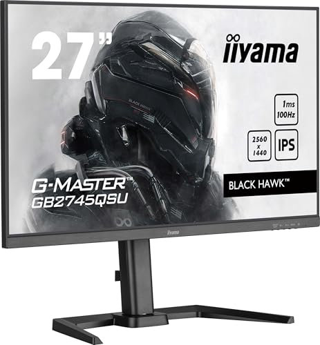 iiyama G-Master GB2745QSU-B2 27 IPS Monitor, 2560 x 1440 QHD/WQHD, 100Hz, 1ms
