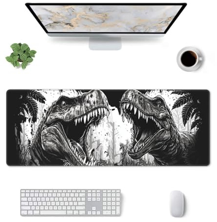 Dinosaur Mouse Pad XL Large Mousepad Non Slip Rubber Base Desk Mat for Laptop Computer Gaming 31.5 X 12