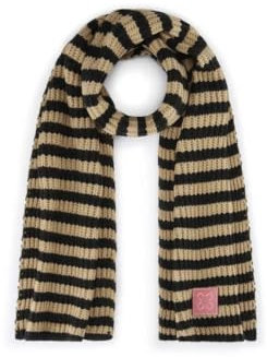 CODELLO Schal Strickschal mit klassischen Streifen (schwarz-beige)