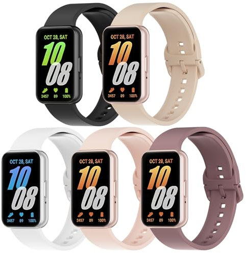 Confezione da 5 cinturini in silicone compatibili con Samsung Galaxy Fit 3, morbidi, regolabili, sportivi, traspiranti, per orologio da polso Galaxy Fit 3 SM-R390, accessori per smartwatch