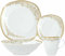 Reldor 16-Piece Square Porcelain Dinner Set for 4– 4 Dinner Plates and Bowls Set with 4 Side Plates & Mugs, Dishwasher Safe, Highly Resistant Dinnerware, Kitchen & Dining - Vintage Gold Design