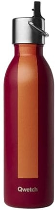 QWETCH - Thermosflasche Active Serie Sport Granat 600 ml – Trinkflasche mit Sportverschluss – 24 Stunden kalt und 12 h heiß – wasserdicht, BPA-frei & kompakt
