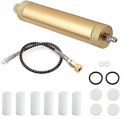 Pump Air Filter Oil-Water Separator Filter with High Pressure Hose, High Pressure Air Pump Filter for PCP Air Compressor, 30Mpa 4500PSI Aluminium Alloy (A)