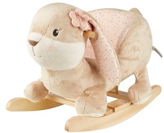 Sterntaler Schaukeltier Hase Hanni - Schaukelpferd aus Flausch & Holz - weiche Sitzfläche - Spielzeug Wippe für Kleinkind - Mädchen - Indoor Geschenk-Idee, Hellbraun