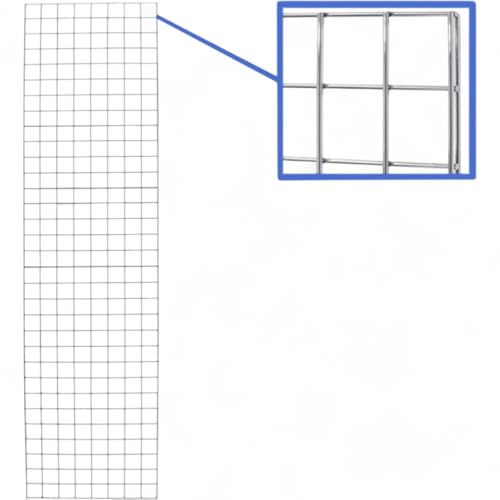 3x 8ft Gridwall Mesh Panel Display – Chrome Retail Display Panel for Shops, Showrooms & Trade Fairs | Extra-Tall Heavy-Duty Steel Grid for Hooks, Baskets & Shelves | 60.5x240.5cm