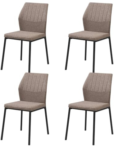 JoyyeSpace Esszimmerstühle 4er Set, Küchenstuhl, Polsterstuhl Stühle, Esszimmer Sitzfläche aus Polyester, für Esszimmer, Wohnzimmer, Schlafzimmer, Braun