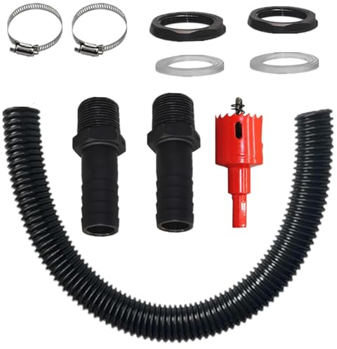 25mm Flexible Water Butt Connector Kit with Tap Adapter & Hose Fittings for Rainwater Barrel Link & Garden Irrigation