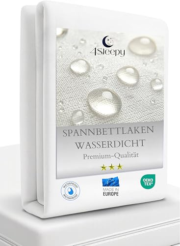 Wasserdichtes Spannbetttuch 90 x 200 cm–Matratzenschoner für Einzelbetten und Pflegebetten–Atmungsaktives Bettlaken Inkontinenz-Feuchtigkeitsschutzauflage–Geräuschlos, Waschen bei 95 °C (90x200x28)