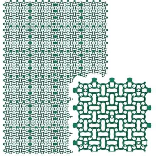 GARDENIX Dalle de gazon paddock 24 x | 50 x 50 cm | 6,00 m² | Gazon alvéolé | Tapis de parking | Grille de gravier - Vert