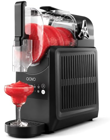 QOVO Slush Machine, 2L Slushie, Frappe, Milkshake, Cocktail & Slushy Maker | 2L drum, 5 presets, 5 thickness levels, no ice or pre-freezing, ready in 30 minutes, stays frozen 4 hours