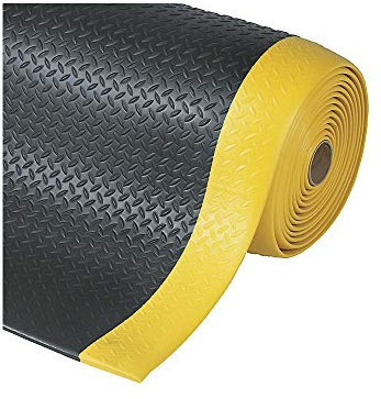 Arbeitsplatzmatte, PVC - Breite 1220 mm, pro lfd. m schwarz/gelb - Arbeitsplatzmatte Arbeitsplatzmatten Bodenbelag Bodenschutzmatte