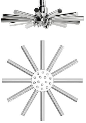iBathUK 8 Inch Star Fixed Rainfall Brass Shower Head Easy Clean Chrome Swivel Joint