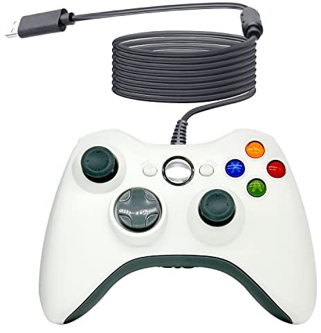 OSTENT Controller USB Cablato Gamepad Joystick per Console Microsoft Xbox 360 Computer Portatile PC Windows Videogioco Colore Bianco