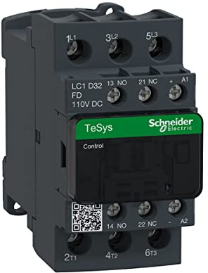 Schneider Electric TeSys Deca contactor,3P(3NO),AC-3/AC-3e,=440V 32A,110V DC coil,LC1D32FD