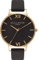 Olivia Burton Analog Quarzuhr für Damen Kollektion Black DIAL mit Schwarzes Lederarmband - OB15BD55