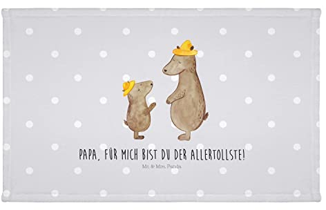 Mr. & Mrs. Panda 50 x 100 Handtuch Bären mit Hut - Geschenk, groß, Badezimmer, Papi, Muttertag, Schwester, Kinder, Papa, Danke Papa, Sohn, Vatertag,