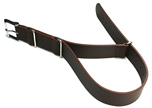 20mm NATO G10 Infanterie Uhrenarmband Durchzugsband Leder Military Aviator Style Strap Band Dunkel Braun