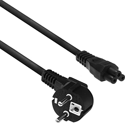 ACT Netzkabel 3 Polig 10m, CEE7/7 Netzkabel C5 Kabel Stromkabel Type F, für Notebook Ladegerät, Schutzkontakt gewinkelt – AK5189