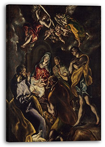 Printed Paintings Leinwand (40x60cm): EL Greco - Die Anbetung der Hirten