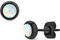 eeddoo® Damen Ohrstecker aus Edelstahl in Schwarz mit eingesetzten Opal-Edelstein ((1) Weiß)