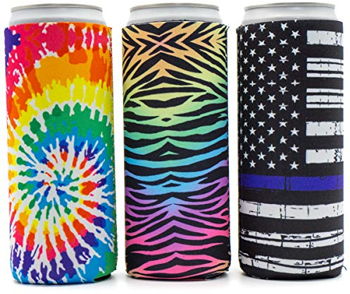 Party Girl Kim Slim Dosenkühler, Neopren, isoliert, für große Dosen mit einem Fassungsvermögen von 340 ml, wie White Claw, Truly, Hard Seltzers und Red Bull – 3 Stück