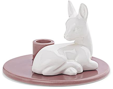 Dottir - Kerzenleuchter, Kerzenständer - Birthday Stories Fawn - Bambi, REH - Rosé - Rund - 62 mm x 90 mm