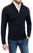 Evoga Maglione Pullover Uomo Invernale Casual Golf Cardigan con Cerniera (XXL, Nero Mezza Zip)