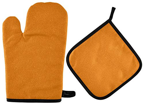 TropicalLife Hajie Manique de cuisine orange résistant à la chaleur avec boucle de suspension pour homme et femme
