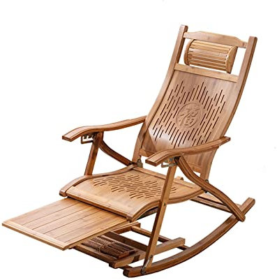 Lsoiup Schaukelstuhl aus Holz für drinnen und draußen mit Polster – Terrasse, Veranda, Hinterhof und Rasenmöbel – Bequeme Sitzgelegenheiten – 440 Lb. Gewichtskapazität