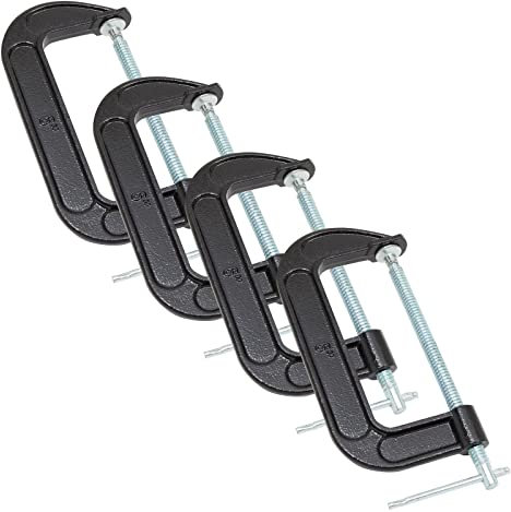 6 Inch Heavy Duty Malleable C Clamps for Woodworking, Welding, Automotive, Carpentry Building (4 Pack)