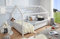 TiCAA Kinderbett Hausbett Kay 120x200 Kiefer weiß