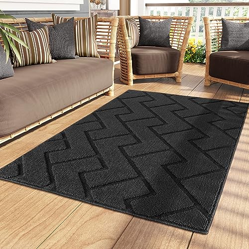 Biscpro Fußmatte Schmutzfangmatte 90x150cm Innen und Außen, Waschbar Fussmatte, Wasserdicht Türmatte, Rutschfester Schmutzfänger Teppich für Eingang, Haustür, Patio, Flur, Garten