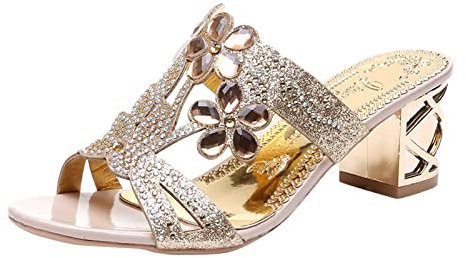 MaNMaNing Scarpe Con Tacco Donna Eleganti Taglie Forti in Raso Scarpe col Tacco Donna Scarpe Da Cerimonia Donna Scarpe Da Ballo Chiuse Scarpe con Tacco Alto Sandali Tacchi Alti Casual (Gold, 38)
