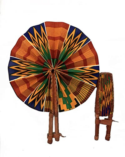 Motherland Fans: African Ankara Print Handheld Folding Hand Fan