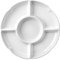 HugeDE 10 Inch Melamine Snack Tray, White, Compartmentalized Round, Reusable, Party, Dishware Plate