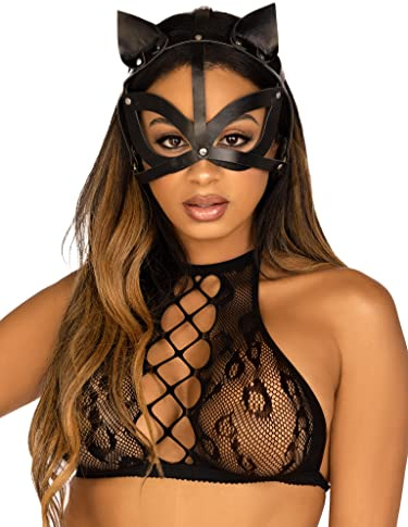 Leg Avenue Vegan leather studded cat mask.