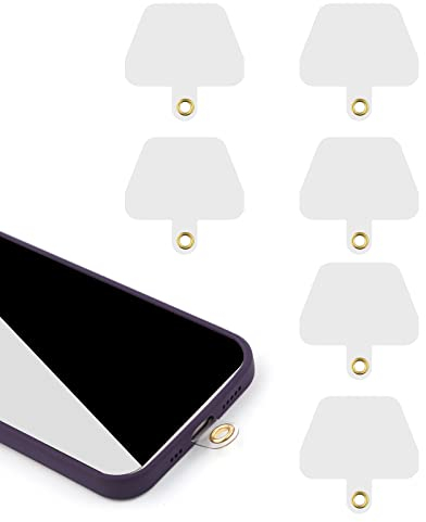 6 Stück Handy Lanyard Pads, Klar Crossbody Universale Handykette Telefon Patch Strapazierfähig Multifunktional Handy Lanyard Patch für iPhone die Meisten Smartphones, Ohne Klebstoff (Trapez)