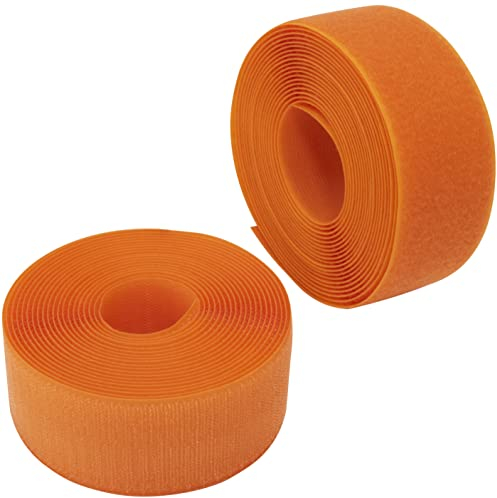 AERZETIX - C66000 - Klettband/-rolle 50 mm 5 meter - organizer/kabelbinder - band für kleidersäcke - aus polyamid und polyester - farbe: orange