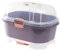 Pilipane Almacenamiento En Rack De Secado De Biberones, Organizador Grande De Caja De Almacenamiento De Biberones con Tapa, Organizador Portátil De Caja De Biberones con Cubierta Antipolvo(Purple)