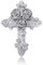 ICEDIAMOND Fine Carving Romantic Vintage Rose Cross Charm Halskette, vereister Bling CZ Lab Diamantanhänger mit Seilkette, Hip Hop Schmuck für Männer (White)