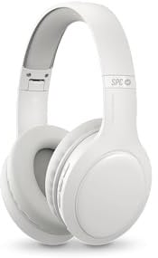 SPC Heron Studio – Auriculares inalámbricos Diadema con Bluetooth, 30h de batería, Doble conexión simultánea, micrófono Integrado, Entrada aux-in, y Plegables, Color Blanco