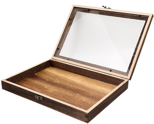 ULTECHNOVO Vintage-Rahmen Schmuckständer Insekten-Vitrine Proben-Aufbewahrungsbox Insekten-Sammelbox Aus Holz Schmuckvitrine Holzrahmen
