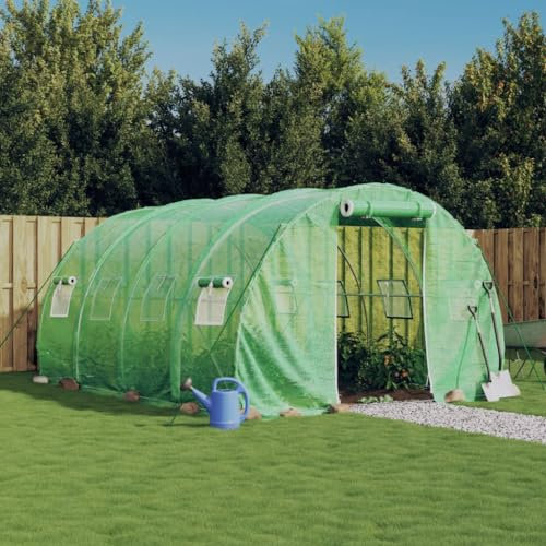 Festnight Serra da Giardino, Serra per Orto, Serra Tunnel, Serra con Telaio in Acciaio Verde 12 m² 4x3x2 m