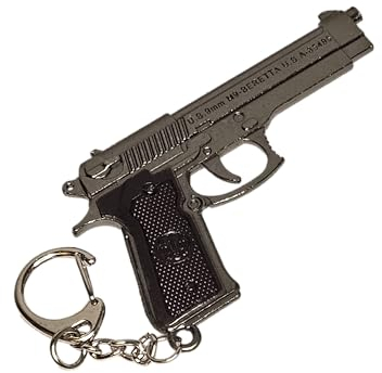 Fat-catz-copy-catz Neuheit Grau M9 Baretta P92 PUBG Miniaturmodell Pistole Handpistole Revolver Schlüsselanhänger 7 cm