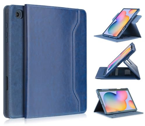 TOPCASE Custodia TPU trasparente girevole a 360° per Samsung Galaxy Tab S6 Lite 10,4 pollici 2024/2022/2020 Trasparente PC Backpack Custodia con funzione di supporto Auto-Sonno/Stela,Blu