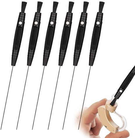 6PCS Hearing Aid Cleaning Kits Nylon Hearing Aid Cleaning for Wisesurf Multifunctional Hearing Aid Cleaning Wire for Sound Tubes, Hearing Amplifier Cleaning Tool Headphones Vent Cleaner