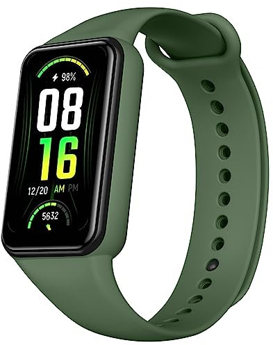 Mugust Strap for Amazfit Band 7 Women Men, Replacement Silicone Wriststraps for Amazfit Band 7 Fitness & Health Tracker (Green)