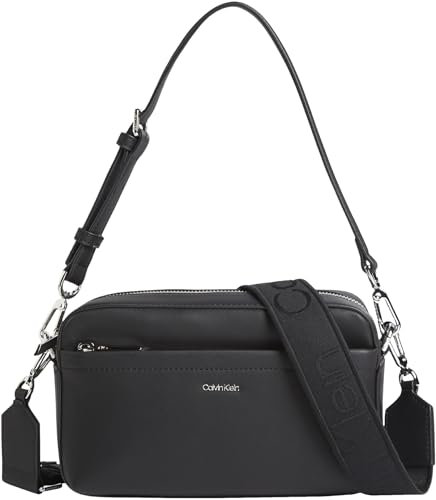 Calvin Klein Damen Crossbody Bag Tasche Must Straps Camera Bag mit Reißverschluss, Schwarz (Black), Einheitsgröße