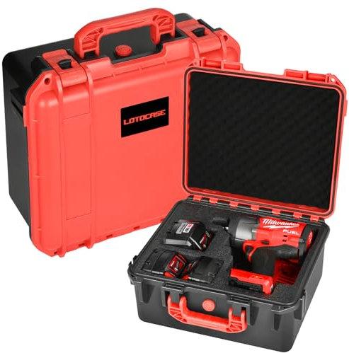 Hartschalenkoffer für Milwaukee M18 Schlag- und Drehmomentschlüssel – Werkzeugset Tasche für Milwaukee M18 Schraubenschlüssel, wasserdicht/stoßfest Werkzeugkasten für Milwaukee 2/1 3/4 3/8