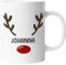 Moderne Weihnachtstasse personalisiert mit Namen | Tasse zu Weihnachten Keramik Kaffeetasse Weihnachtsmotiv Nikolaus Geschenk für Kinder Rentier Gesicht | mug-xmasZ-5